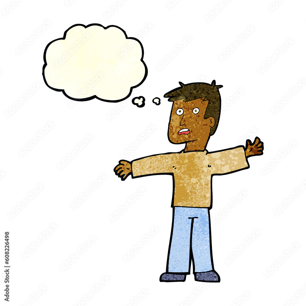 cartoon surprised man with thought bubble cartoon surprised man with thought bubble