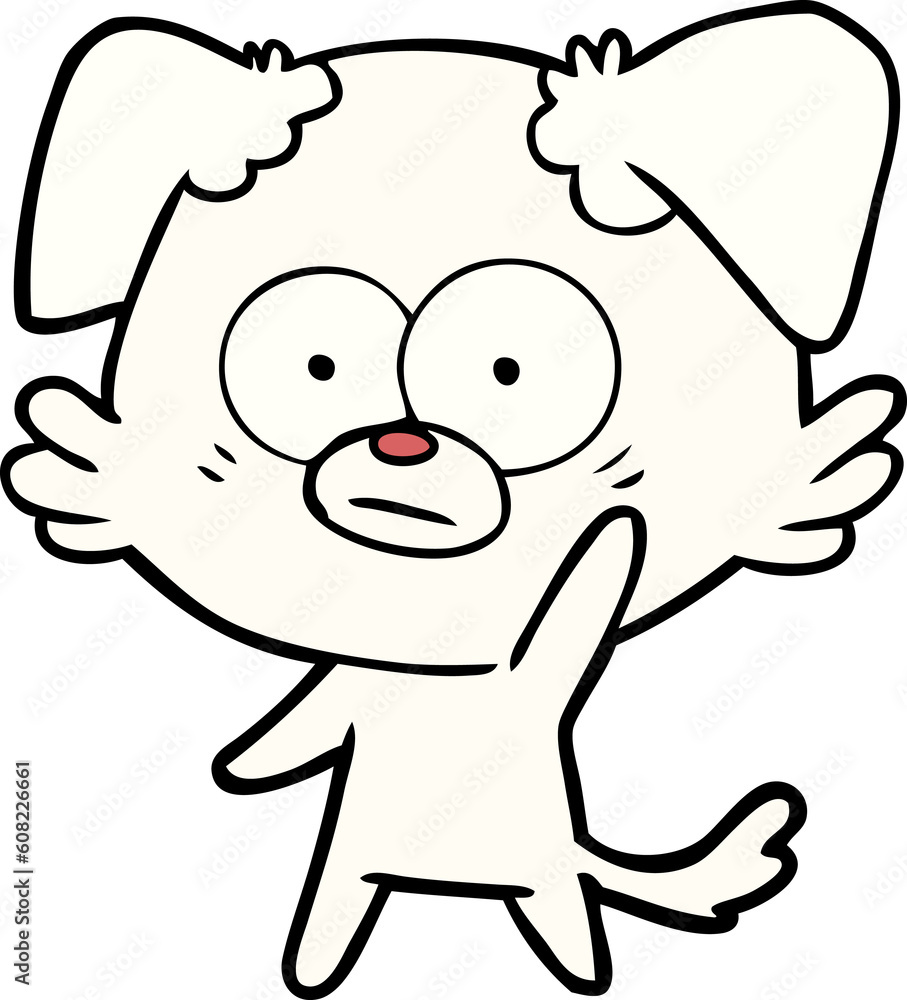 nervous dog cartoon waving nervous dog cartoon waving