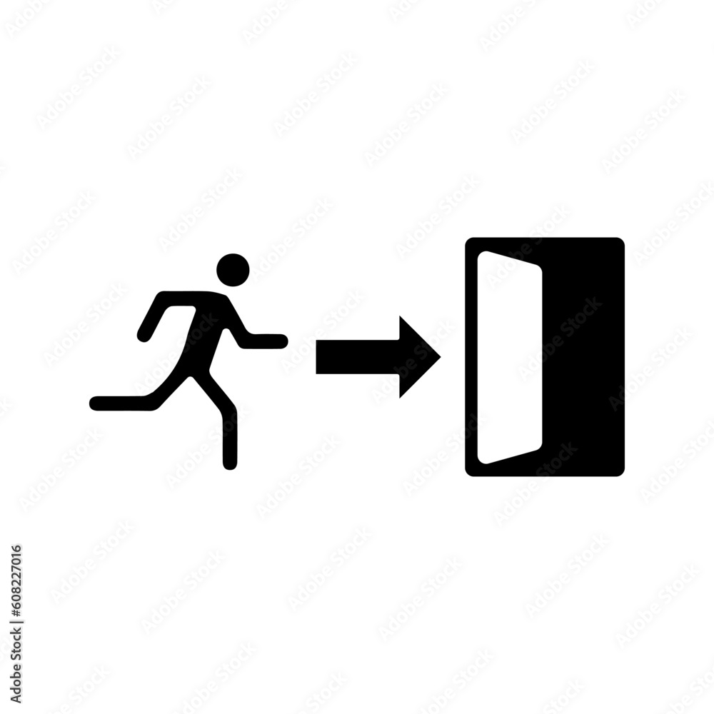 Emergency exit, escape route sign icon color editable Emergency exit, escape route sign icon color editable