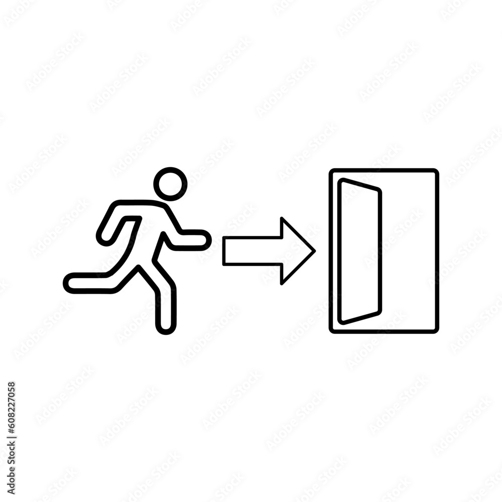 Emergency exit, escape route sign icon color editable Emergency exit, escape route sign icon color editable