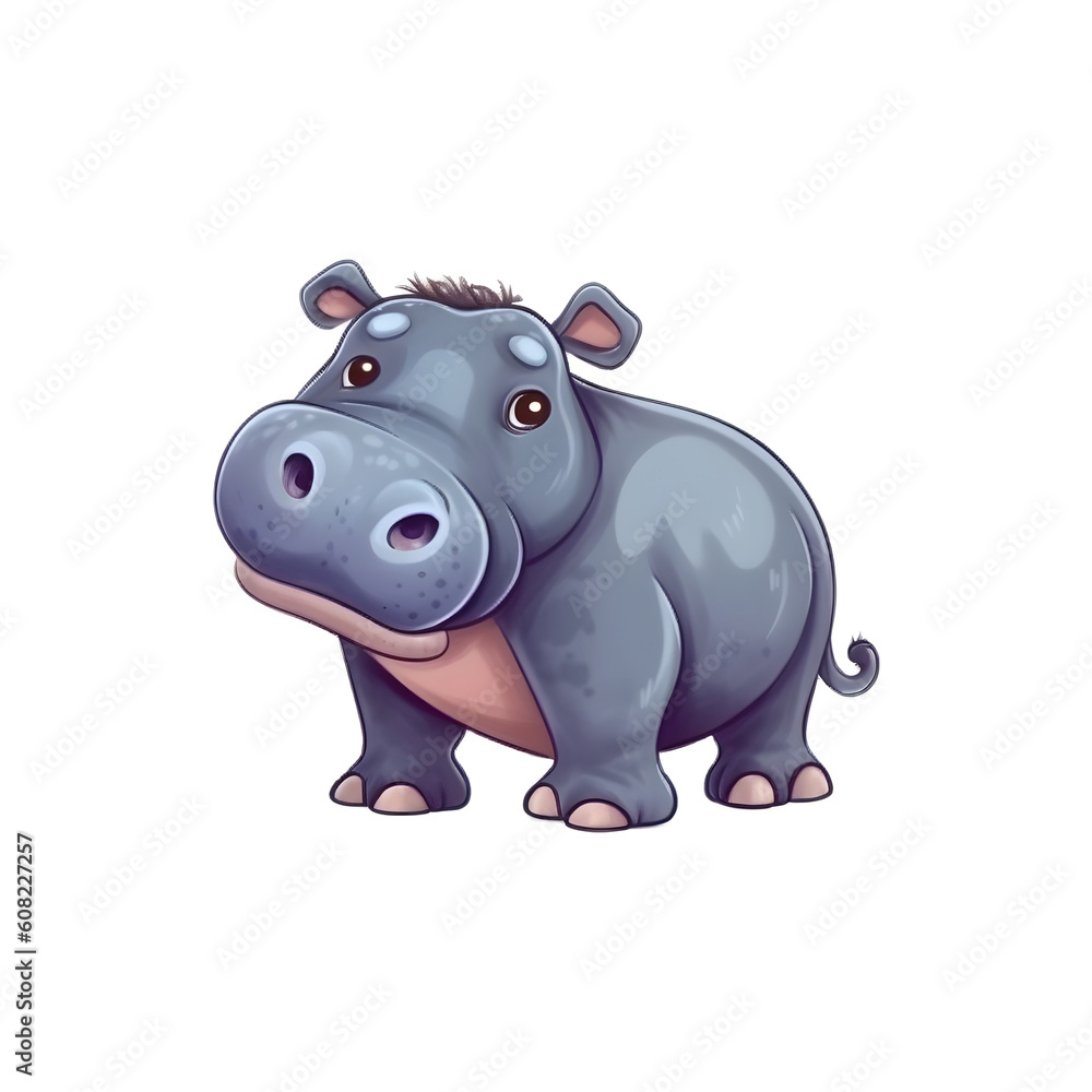 Majestic Hippopotamus: Enchanting 2D Artwork Majestic Hippopotamus: Enchanting 2D Artwork