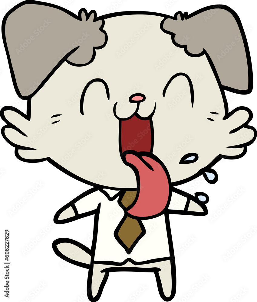 cartoon panting dog cartoon panting dog