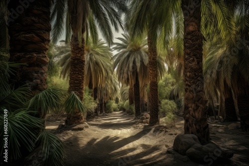 Ai generated illustration of palm forest