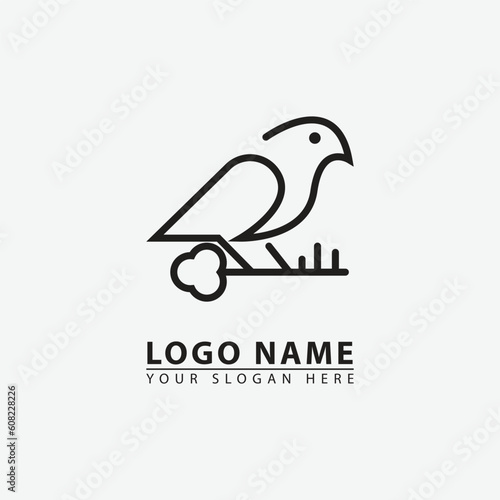 modern lock bird logo icon.