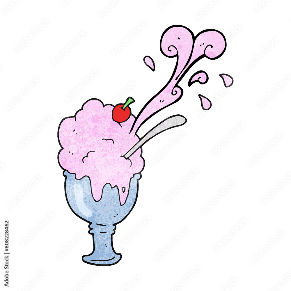 freehand textured cartoon ice cream freehand textured cartoon ice cream