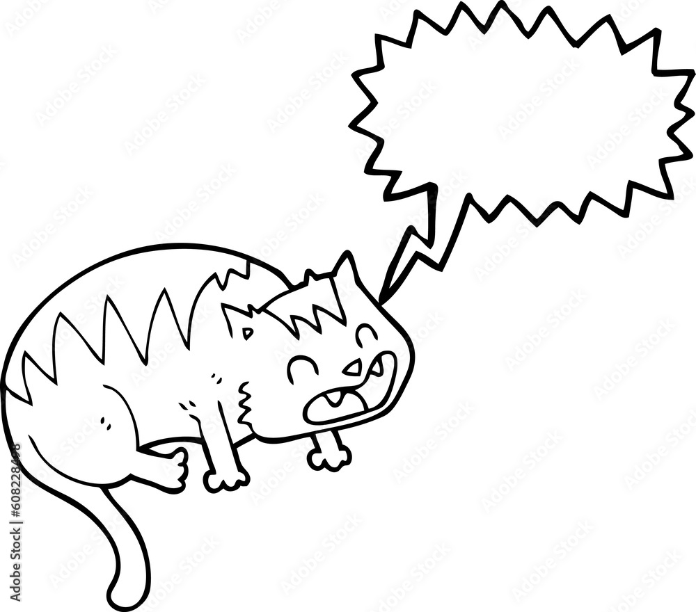 freehand drawn speech bubble cartoon cat freehand drawn speech bubble cartoon cat