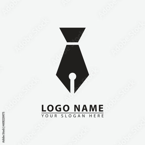 modern pen tie consulting logo icon.