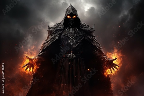 Dark lord, an evil supernatural character. Beautiful illustration picture. Generative AI