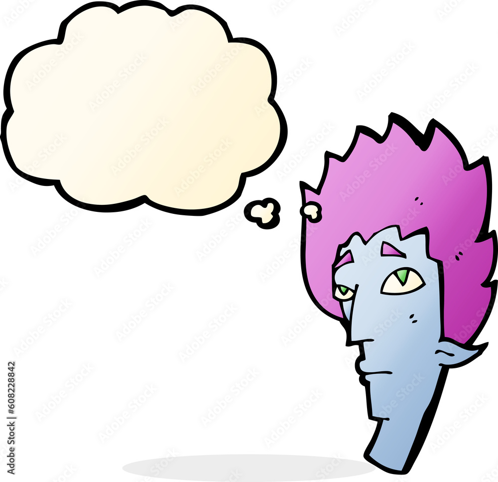 cartoon vampire head with thought bubble cartoon vampire head with thought bubble