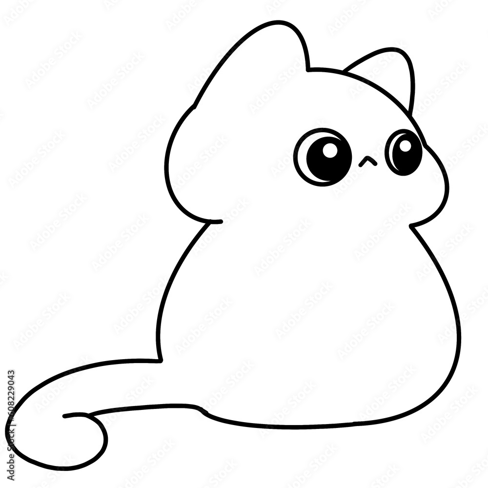 cute cat chalk coloring cute cat chalk coloring