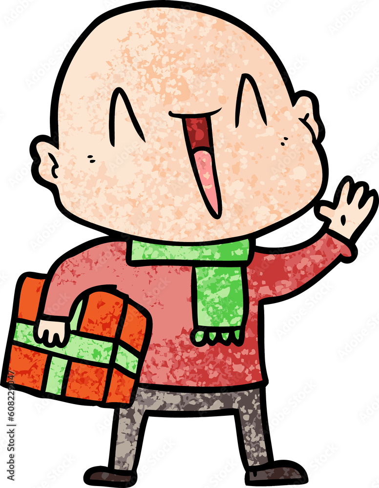 happy cartoon bald man happy cartoon bald man