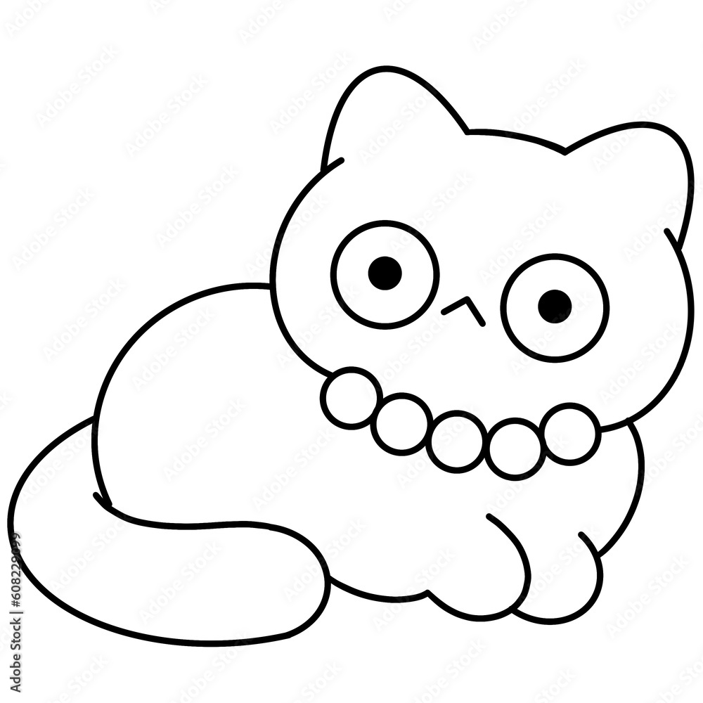 cute cat chalk coloring cute cat chalk coloring