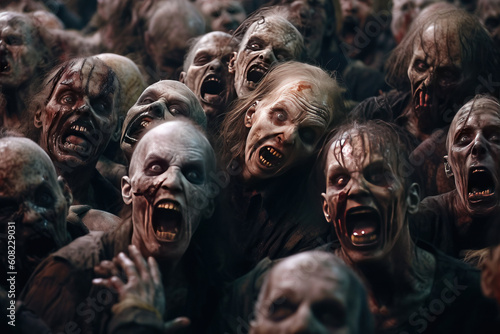 crowd of zombies generative ai