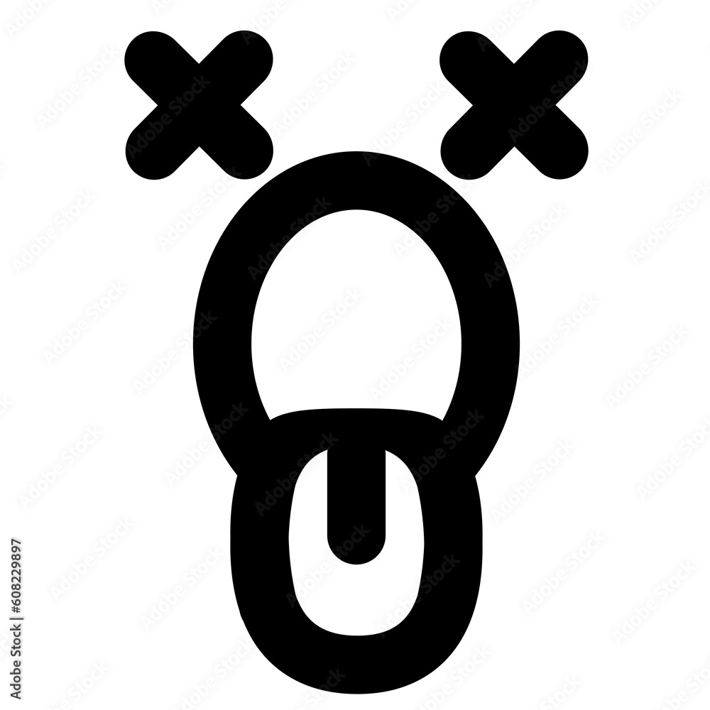 dead tired emoticon face icon dead tired emoticon face icon