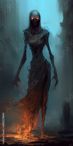 Female monster. Beautiful illustration picture. Generative AI