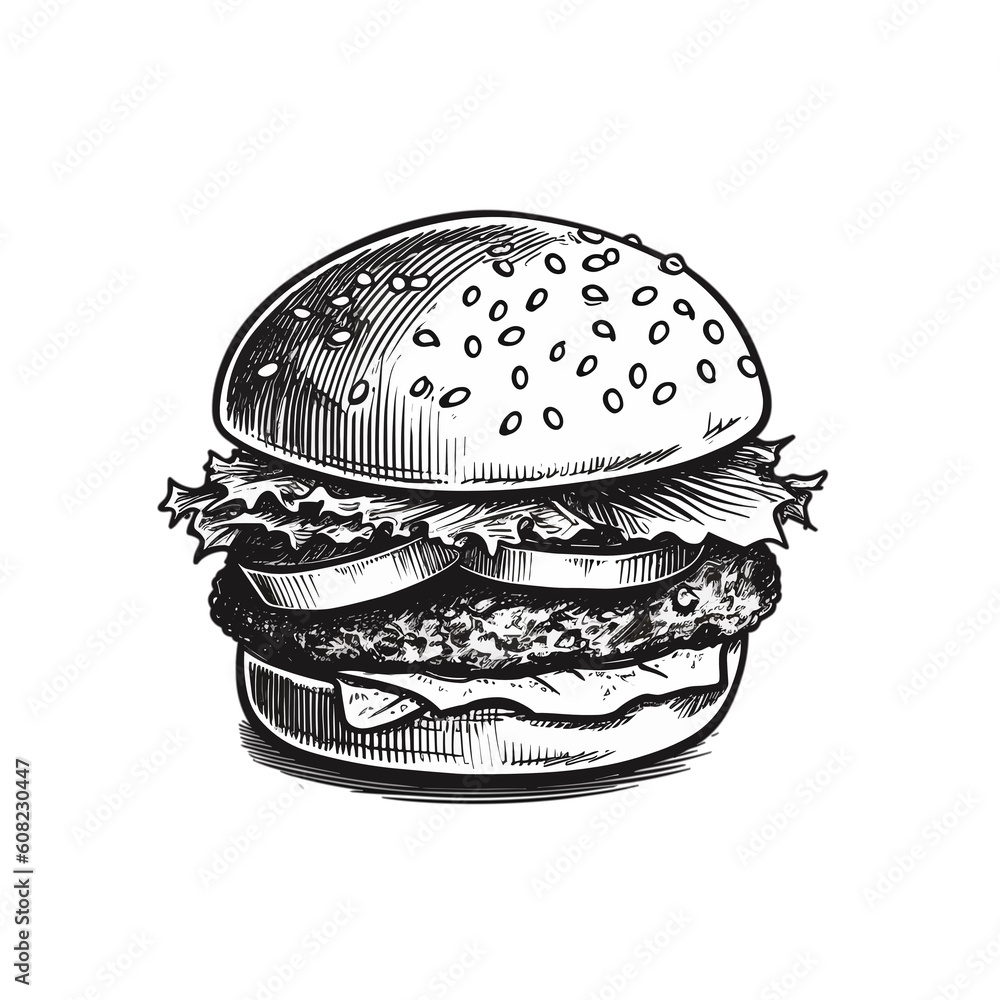 Fototapeta premium hamburger on transparent background