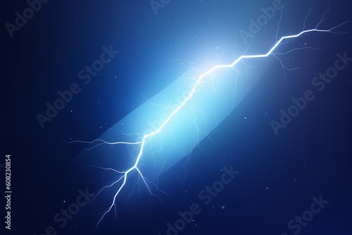 Abstract blue background with a white lightning bolt, Generative ai