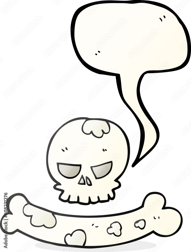 freehand drawn speech bubble cartoon skull and bone symbol freehand drawn speech bubble cartoon skull and bone symbol
