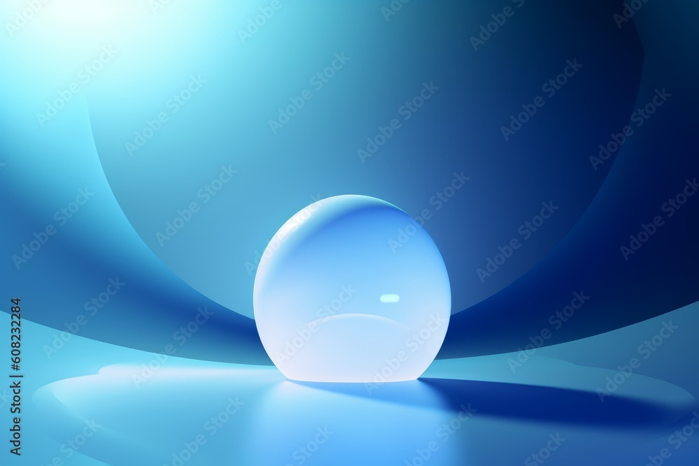 Abstract blue background with a white sphere in teh center, Generative ai Abstract blue background with a white sphere in teh center, Generative ai