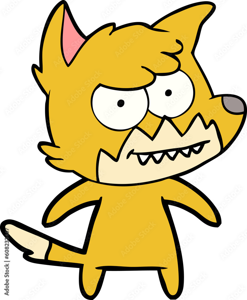 cartoon grinning fox cartoon grinning fox