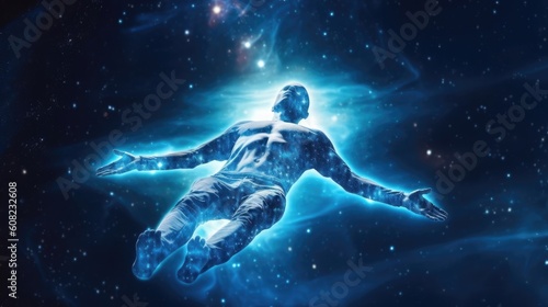 Through astral travel, one's consciousness navigates the boundless expanses of the astral plane, a realm of pure energy and ethereal vibrations. Generated by AI. © Кирилл Макаров