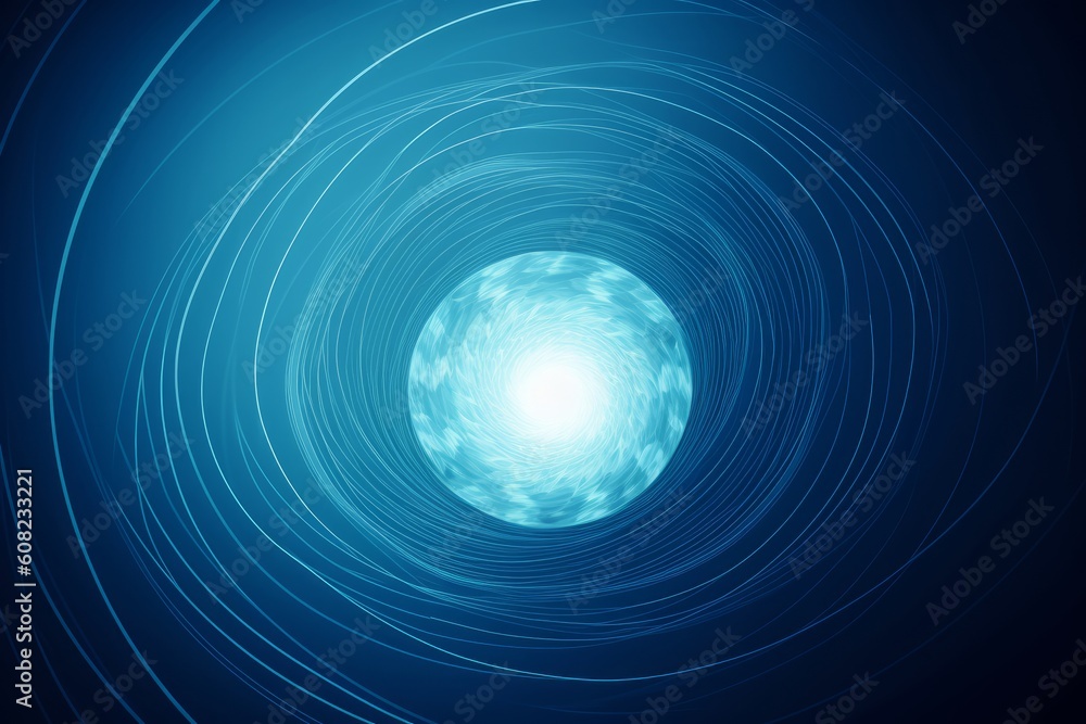 Abstract blue background with a white spiral circle in the center, Generative ai Abstract blue background with a white spiral circle in the center, Generative ai
