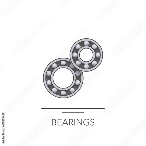 Bearing icon. Outline colorful icon of bearings on white. Vector illustration