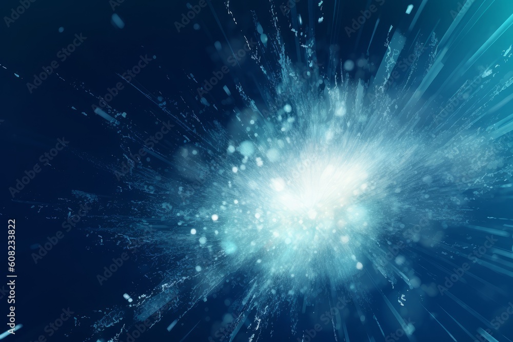 Abstract blue background with an explosion of white, Generative ai Abstract blue background with an explosion of white, Generative ai