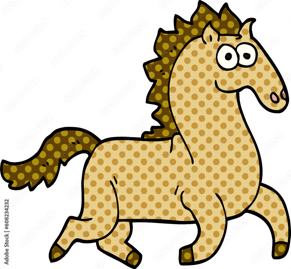 Naklejka premium cartoon doodle magnificent stallion