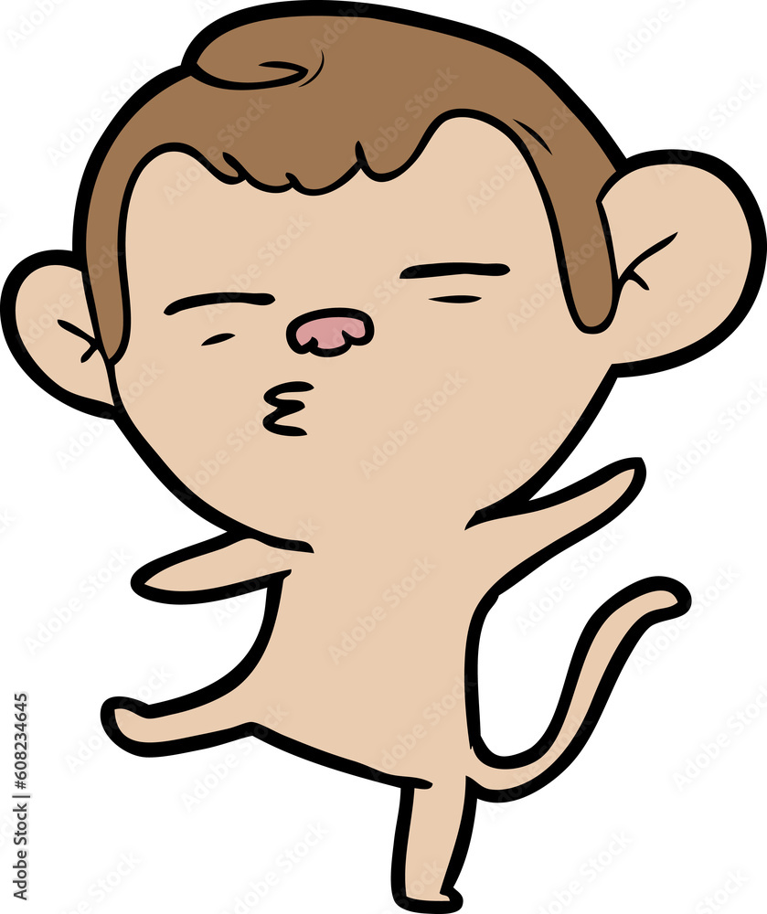 Fototapeta premium cartoon suspicious monkey