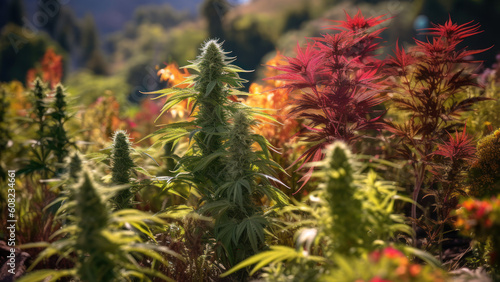 bulking colorful garden cannabis buds diversity strains generative ai