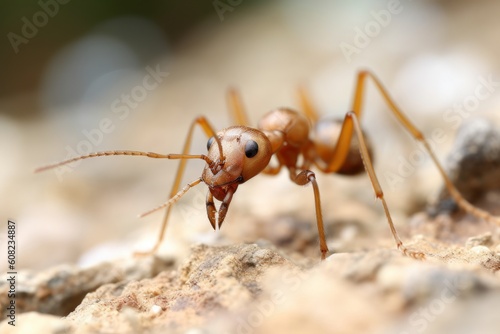 Ant lion insect in natural habitat myrmeleon formicarius, Generative ai © Marius