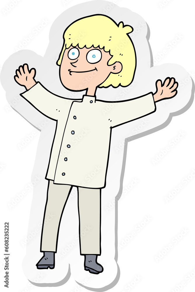 sticker of a cartoon chef sticker of a cartoon chef
