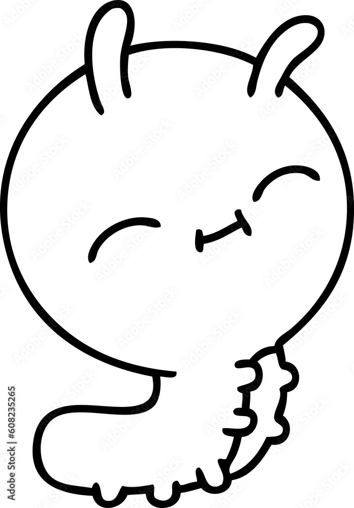 line doodle of a cute happy bug line doodle of a cute happy bug