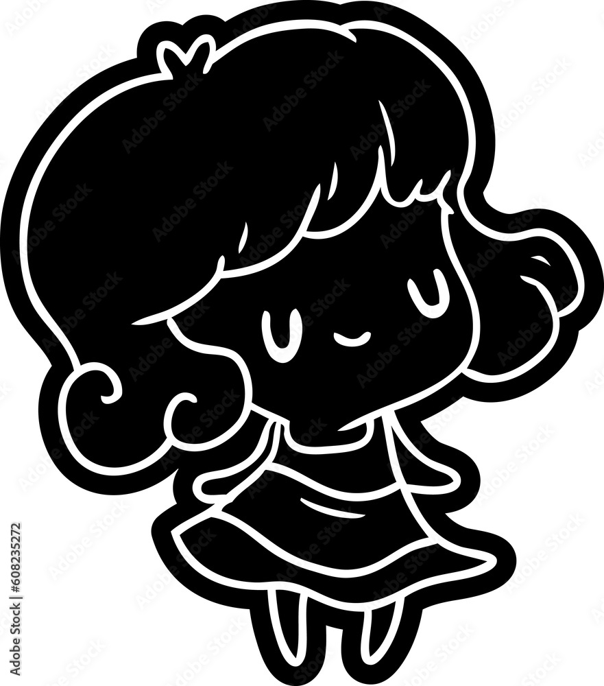 cartoon icon kawaii of cute girl