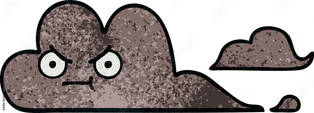 retro grunge texture cartoon of a storm cloud retro grunge texture cartoon of a storm cloud