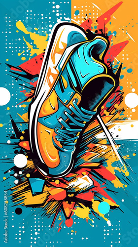 Pop art graffiti sport poster 
