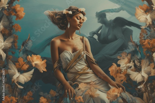 Muse. A Greek goddess who inspires artists. Beautiful illustration picture. Generative AI