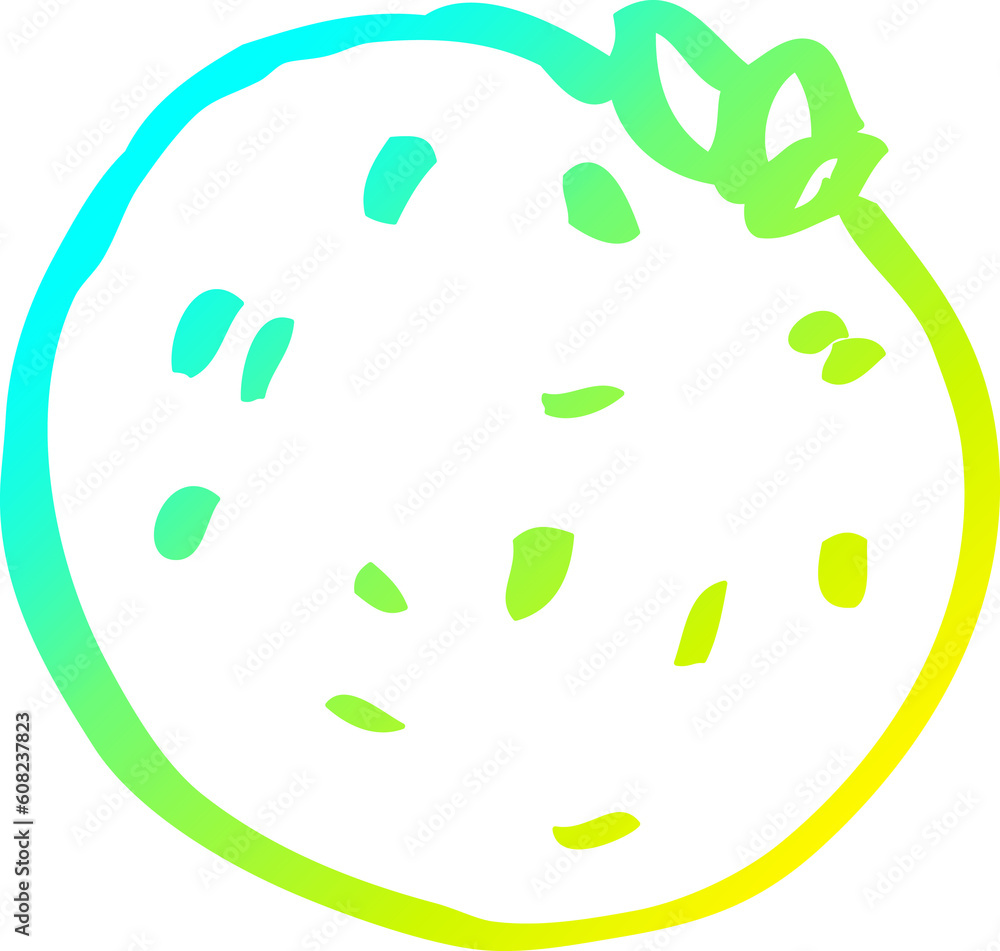Fototapeta premium cold gradient line drawing of a cartoon grapefruit