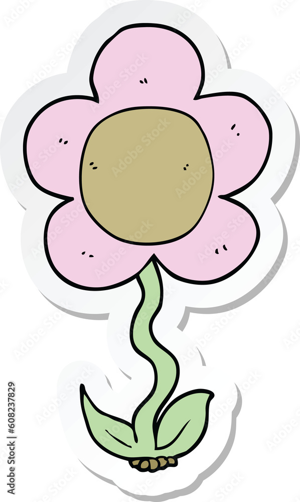sticker of a cartoon flower sticker of a cartoon flower