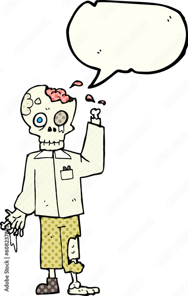 freehand drawn comic book speech bubble cartoon zombie freehand drawn comic book speech bubble cartoon zombie