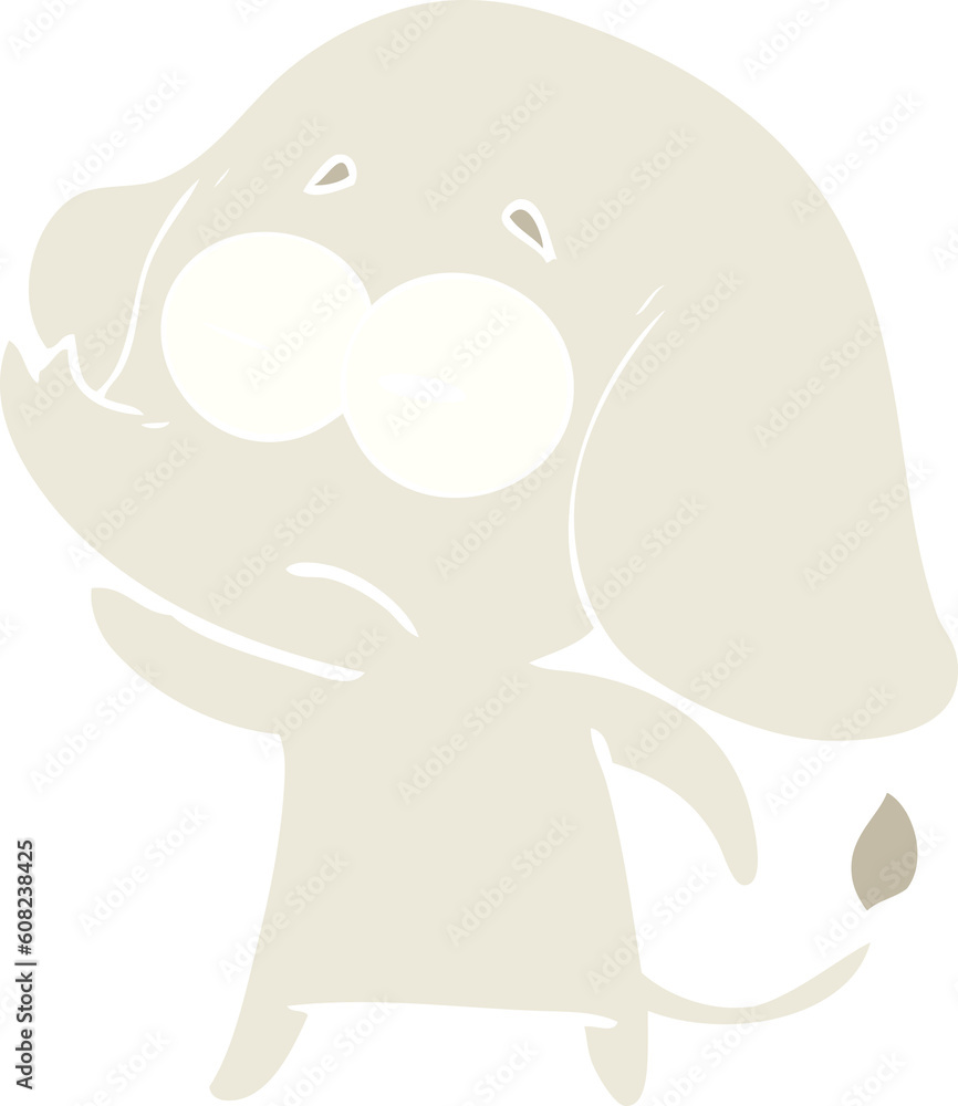 flat color style cartoon unsure elephant flat color style cartoon unsure elephant