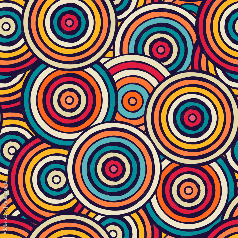 Retro circles seamless pattern
