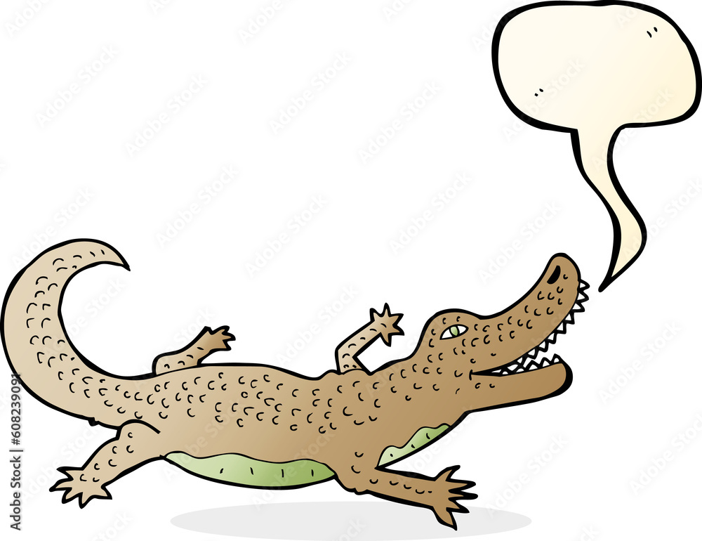 cartoon crocodile with speech bubble cartoon crocodile with speech bubble