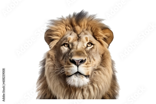 lion isolated on transparent background. genarative ai