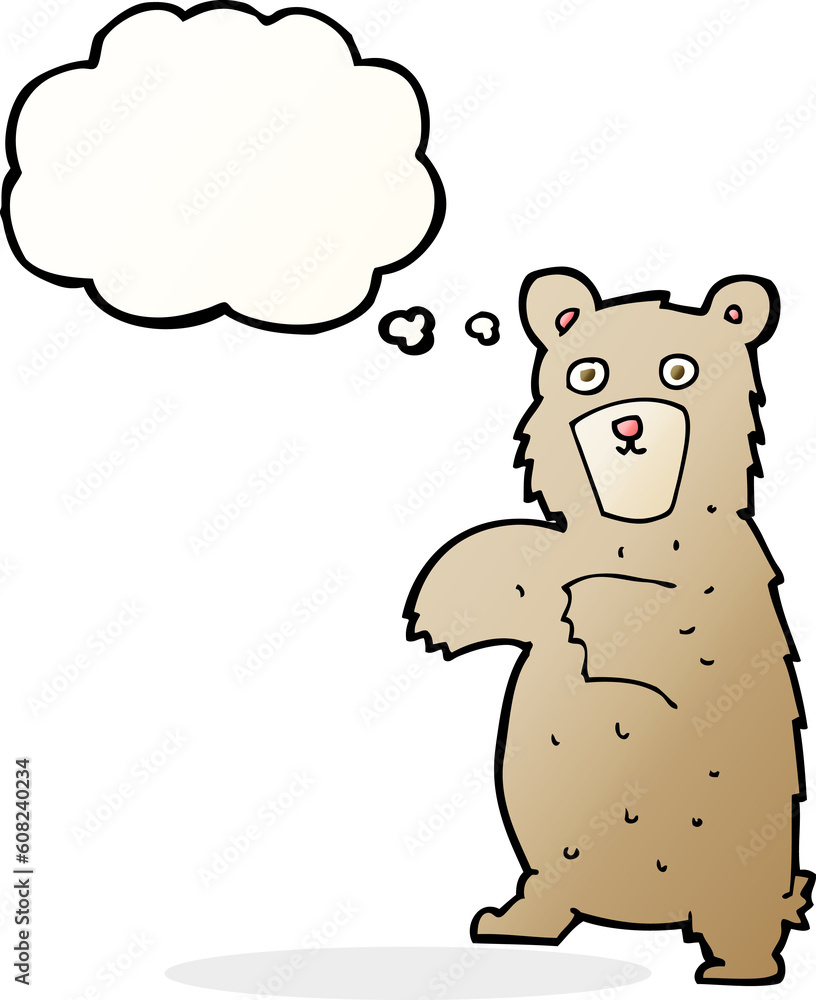 Naklejka premium cartoon bear with thought bubble