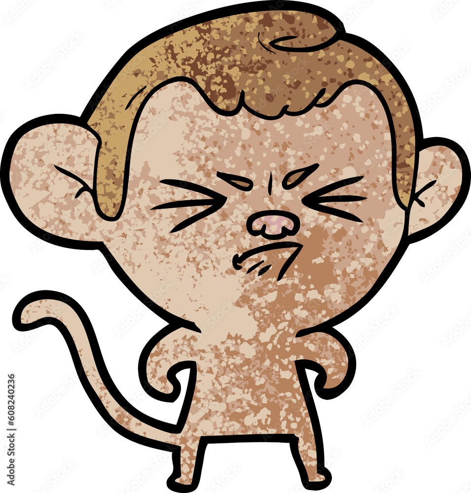 Obraz premium cartoon annoyed monkey