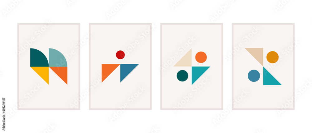 Simple Geometric Bauhaus Poster Designs for the Modern World Interior. Vector illustration Bauhaus retro pattern abstract background. Simple Geometric Bauhaus Poster Designs for the Modern World Interior. Vector illustration Bauhaus retro pattern abstract background.