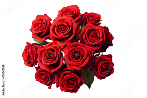 bouquet of red roses isolated with transparent background