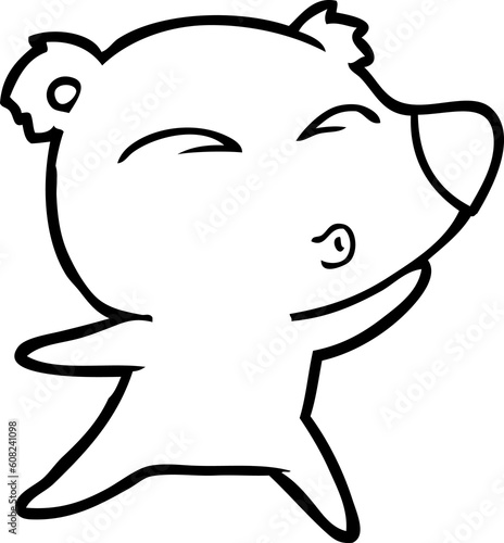 cartoon whistling bear